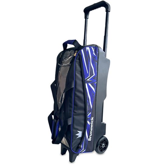 Picture of Brunswick Hybrid 3 Ball Triple Roller Black Blue Bowling Bag