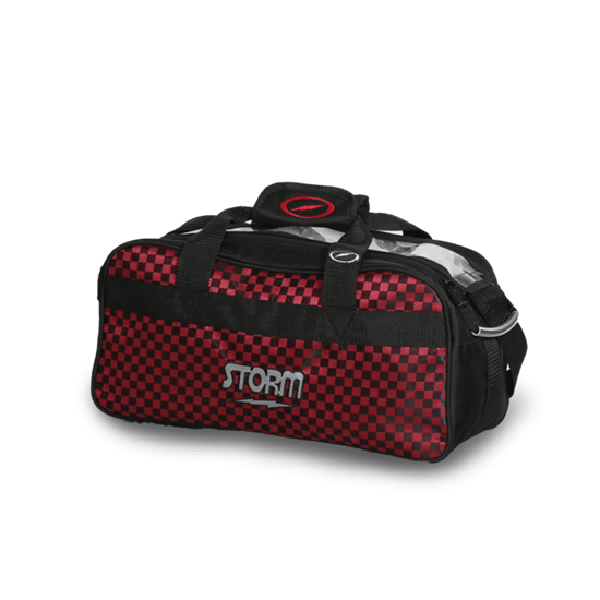 Picture of Storm 2 Ball Double Tote Black Checkered Red Bowling Bag